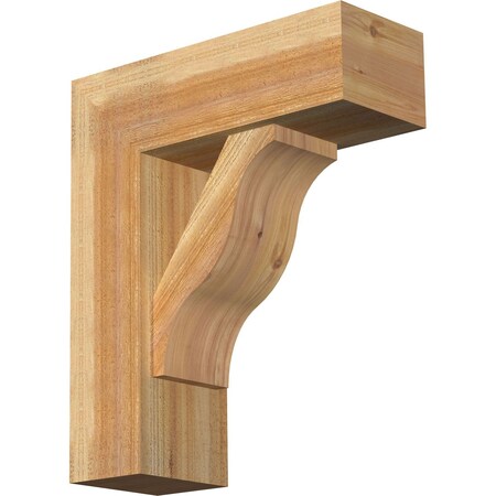 Ekena Millwork Funston Block Rough Sawn Bracket w/ Offset Brace, Western Red Cedar, 8"W x 22"D x 26"H BKT0806X22X26FST05RWR